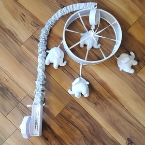 Crib mobile grey elephant